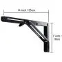 Folding Shelf Brackets, Heavy Duty Metal Triangle Shelf Bracket, DIY Wall Mounted Shelf Bracket, Max Load: 150lb, for Table Work Bench Space Saving (14 Inch x 2 Pack, Black) Folding Shelf Brackets, Heavy Duty Metal Triangle Shelf Bracket, DIY Wall Mounted Shelf Bracket, Max Load: 150lb, for Table Work Bench Space Saving (14 Inch x 2 Pack, Black)