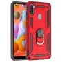 SWP for Samsung Galaxy A11 Case(US Version),Dual Layer Shock-Absorption Armor Cover,Full-Body Protective Case with Metal Ring Holder Kickstand for A11 (red)