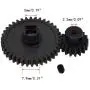 Metal Diff Main Gear 38T & Motor Pinion Gear 17T Metal for RC 1/18 WLtoys A959 A949 A969 A979 Replacement of A949-24 RC Car Buggy Upgrade Parts and 2 Tools(Black)