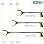 EZPIK 40'' Long Reach Grabber Reacher Tool - Heavy Duty Trash Picker Upper Grabber - Long Handled Reacher Grabber Pickup Tool - Extended Grabber Tool with Rotating Head and Magnet [ New Metal Latch ]