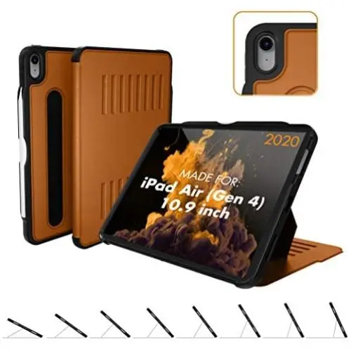 ZUGU CASE (New Model) The Alpha Case for 10.9 Inch iPad Air Gen 4 (2020 ONLY) - Protective, Ultra Thin, Magnetic Stand, Sleep/Wake Cover (Fits Model #s A2072, A2316, A2324, and A2325) - Brown ZUGU CASE (New Model) The Alpha Case for 10.9 Inch iPad Air Gen 4 (2020 ONLY) - Protective, Ultra Thin, Magnetic Stand, Sleep/Wake Cover (Fits Model #s A2072, A2316, A2324, and A2325) - Brown