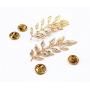 yueton?2 Pairs Metal Golden and Silver Leaves Brooch Suit Shirt Collar Decoration Parts
