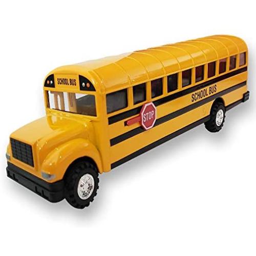 ArtCreativity Die Cast Yellow School Bus Toy for Kids - 8.5 Inch Pull Back Car with Cool Opening Doors and Rubber Tires - Durable Diecast Metal - Best Birthday for Boys and Girls