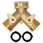 uomio 2 Way Garden Hose Splitter, Y Shape Garden Hose Adapter with 2 Hose Shut Off Valve - 3/4'' Male Thread, Zinc Alloy Body with Rubber & Plastic Parts, 0.8 Mpa Water Pressure Endurance (Full Metal) uomio 2 Way Garden Hose Splitter, Y Shape Garden Hose Adapter with 2 Hose Shut Off Valve - 3/4'' Male Thread, Zinc Alloy Body with Rubber & Plastic Parts, 0.8 Mpa Water Pressure Endurance (Full Metal)