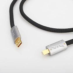 Viborg UC01 Hi-End Silver Plated OFC USB Audio Cable Audiophile USB Gold Plating A-B DAC Decoder Printer Data Cable(3.3FT/1M)