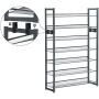 SONGMICS Shoe Rack, 5-Tier Stackable Shoe Storage Shelf, Metal Mesh, Flat or Angled Shoe Organizer for 20 to 25 Pairs of Shoes, Short Boots, High Heels, Cool Gray ULMR05GB