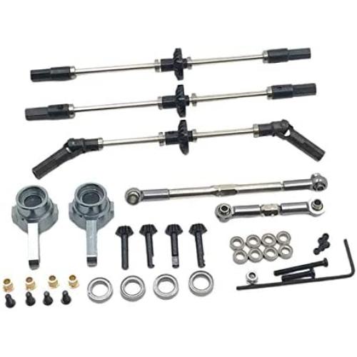 F Fityle Metal Gear Upgrade Bridge Axle Kits for WPL B14 B24 B-24 B16 B36 Q60 1:16 Scale RC Crawler Car Parts Front Rear Axle Pull Rods Bearing Accs