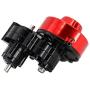 ZGQA-GQA RC Spare Parts Transmission Case Gearbox W/Metal Motor Gear for 1/10 SCX10 - Black, 150x90x40mm
