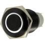 ESUPPORT 22mm 12V 5A Car White LED Light Angel Eye Metal Push Button Switch ON OFF Socket Plug Latching Black Shell