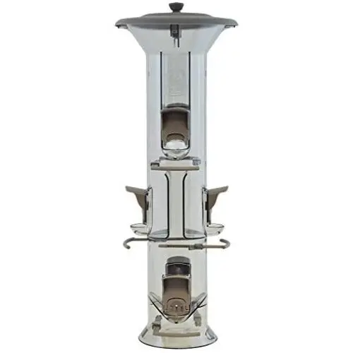 More Birds Bird Feeder with 2 lb Bird Seed Capacity, Harmony Songbird Feeder with Six Feeding Ports