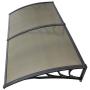 Super Deal 40''x 80'' Window Door Entry Awning Polycarbonate Cover Front Door Outdoor Patio Canopy Sun shetter, 3 Colors (Brown)