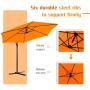 Greesum Offset Umbrella 10FT Cantilever Patio Hanging Umbrella Outdoor Market Umbrella with Crank and Cross Base (Orange) Greesum Offset Umbrella 10FT Cantilever Patio Hanging Umbrella Outdoor Market Umbrella with Crank and Cross Base (Orange)