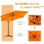 Greesum Offset Umbrella 10FT Cantilever Patio Hanging Umbrella Outdoor Market Umbrella with Crank and Cross Base (Orange)