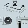 Crehomfy Industrial Pipe Clothes Rack with 3 S-shaped Hooks, 36L Wall Mounted Garment Rack, Heavy Duty Iron Garment Bar, Clothes Hanging Rod Bar for Laundry Room Closet Storage, Max Load 135Lb Black Crehomfy Industrial Pipe Clothes Rack with 3 S-shaped Hooks, 36L Wall Mounted Garment Rack, Heavy Duty Iron Garment Bar, Clothes Hanging Rod Bar for Laundry Room Closet Storage, Max Load 135Lb Black