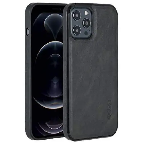 Molzar Grip Series iPhone 12 Pro Max Case with TPU and PU Leather, Built-in Metal Plate for Magnetic Phone Holder, Support Qi Wireless Charging, Compatible with Apple iPhone 12 Pro Max, Black/Black Molzar Grip Series iPhone 12 Pro Max Case with TPU and PU Leather, Built-in Metal Plate for Magnetic Phone Holder, Support Qi Wireless Charging, Compatible with Apple iPhone 12 Pro Max, Black/Black