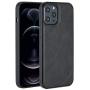 Molzar Grip Series iPhone 12 Pro Max Case with TPU and PU Leather, Built-in Metal Plate for Magnetic Phone Holder, Support Qi Wireless Charging, Compatible with Apple iPhone 12 Pro Max, Black/Black