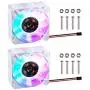 GeeekPi 2pcs Raspberry Pi 4 Quiet Fan, Raspberry Pi RGB Cooling Fan 40x40x10mm 4010 Fan DC 5V Brushless CPU Cooling Fan Cooler Radiator for Raspberry Pi 4 Model B, Raspberry Pi 3B+/3B/2B (Multicolour) GeeekPi 2pcs Raspberry Pi 4 Quiet Fan, Raspberry Pi RGB Cooling Fan 40x40x10mm 4010 Fan DC 5V Brushless CPU Cooling Fan Cooler Radiator for Raspberry Pi 4 Model B, Raspberry Pi 3B+/3B/2B (Multicolour)