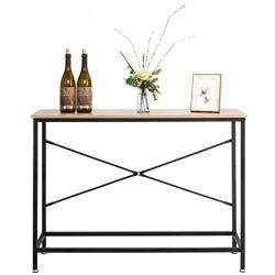 Bonnlo Entry Way Console Table Sturdy Metal Frame Sofa Table with Scratch-Resistant & Water-Resistant Wooden Top