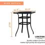 LOKATSE HOME Outdoor Bistro Bar Height Table Metal Frame Square Tempered Furniture Glass Top All Weather for Patio