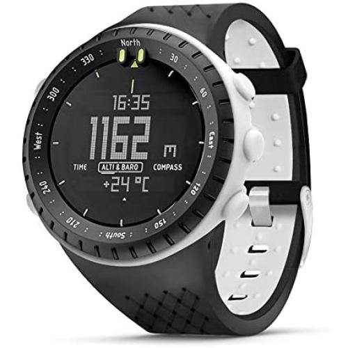 Sibode Compatible with Suunto Core Watch Band, Rubber Replacement Watch band, Soft Wrist Band Strap with Metal Clasp for Suunto Core Smart Watch (Black & White)