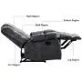 ANJ Home Single Recliner Chairs for Living Room Overstuffed Breathable Fabric Reclining Chair Manual Sofas (Gray)