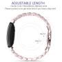 Shangpule Compatible for Fitbit Inspire HR / Inspire 2 / Inspire Bands , Stainless Steel Metal Replacement Wrist Band for Fitbit Inspire Women Man Large Small (Pink)