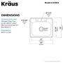 Kraus KTM25 25 inch Topmount Single Bowl 18 gauge Stainless Steel Kitchen Sink
