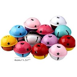 MyMagic 30pcs 4CM Jingle Bell Colorful Metal Charming Bells for DIY Craft Pet Pendants Holiday Party Decoration or Key Chain (4CM, 30pcs)