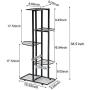 Flower Plant Stand Indoor 5 Tier Metal Plant Stand Flower Pots Stander Display Pots Holder (Black)