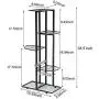 Flower Plant Stand Indoor 5 Tier Metal Plant Stand Flower Pots Stander Display Pots Holder (Black) Flower Plant Stand Indoor 5 Tier Metal Plant Stand Flower Pots Stander Display Pots Holder (Black)