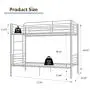 mecor Metal Bunk Bed Twin Over Twin - Sturdy Bed Frame with Safety Guard Rail & Removable Ladder - for Kids/Teens/Adults, Silver Grey mecor Metal Bunk Bed Twin Over Twin - Sturdy Bed Frame with Safety Guard Rail & Removable Ladder - for Kids/Teens/Adults, Silver Grey
