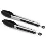 2 Pack Black Kitchen Tongs, Premium Silicone BPA Free Non-Stick Stainless Steel BBQ Cooking Grilling Locking Food Tongs, 9-Inch & 12-Inch 2 Pack Black Kitchen Tongs, Premium Silicone BPA Free Non-Stick Stainless Steel BBQ Cooking Grilling Locking Food Tongs, 9-Inch & 12-Inch