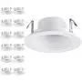 TORCHSTAR 12-Pack 4 Inch Recessed Can Light Trim with White Metal Step Baffle, for 4 Inch Recessed Can, Fit Halo/Juno Remodel Recessed Housing, Line Voltage Available