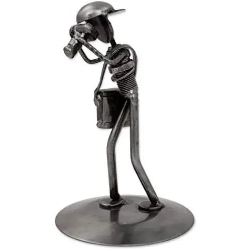 Handmade Upcycled Auto Part Sculpture Rustic Photographer (Mexico) Grey Metal Handmade Upcycled Auto Part Sculpture Rustic Photographer (Mexico) Grey Metal