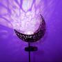 EOYIZW Garden Decor, (2 Pack) Solar Lights Outdoor Decorative, Waterproof Metal Moon Stake Light, Yard Decor Ornaments Lights Warm White LED for Lawn, Patio, Pathway -Purple