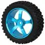 Mxfans Blue Aluminium Alloy 5 Spoke Wheel Rims + Black H Type Rubber Tyres Tires for RC 1:10 Off Road Car Buggy Upgrade Parts Pack of 4 Mxfans Blue Aluminium Alloy 5 Spoke Wheel Rims + Black H Type Rubber Tyres Tires for RC 1:10 Off Road Car Buggy Upgrade Parts Pack of 4