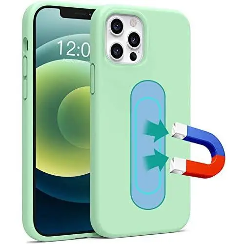 ESTPEAK Liquid Silicone Magnetic Case Compatible with iPhone 11 Pro 2019, [Built-in Metal Plate] Full Body Gel Rubber Soft Shockproof Drop Protective Cover Compatible with iPhone 11 Pro 5.8''