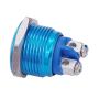 Twidec / 16mm Waterproof Blue Metal Shell Momentary Flat Push Button Switch 3A/12~250V SPST 1NO Start Button for car Modification Switch（Quality Assurance for 1 Years） M-16-BU-P