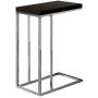Monarch Specialties 3007, Chrome Accent Metal Base C-Table, Cappuccino