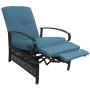 Kozyard Adjustable Patio Reclining Lounge Chair with Strong Extendable Metal Frame and Removable Cushions for Outdoor Reading, Sunbathing or Relaxation (Aqua)