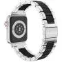 Wearlizer Compatible with Apple Watch Bands 38mm 40mm Mens Womens Replacement for iWatch Strap Silver Stainless Steel and Black Resin Wristband Fashion Bracelet Metal Clasp Series 5 4 3 2 1 Sport Wearlizer Compatible with Apple Watch Bands 38mm 40mm Mens Womens Replacement for iWatch Strap Silver Stainless Steel and Black Resin Wristband Fashion Bracelet Metal Clasp Series 5 4 3 2 1 Sport