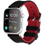 Fullmosa Apple Watch Band Silicone Compatible Apple Watch 42mm 44mm 38mm 40mm, Rainbow Soft Rubber iWatch Band for Apple Watch SE/6/5/4/3/2/1, Black Top/ Red Bottom 44mm 42mm