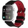 Fullmosa Apple Watch Band Silicone Compatible Apple Watch 42mm 44mm 38mm 40mm, Rainbow Soft Rubber iWatch Band for Apple Watch SE/6/5/4/3/2/1, Black Top/ Red Bottom 44mm 42mm