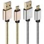 USB to Micro USB Cable Android Charger Cable Fast Charge,Short Micro USB Charging Cable 3FT Pack,USB Micro Cable Micro USB Charge Cable for Samsung Tablet/Galaxy,Kindle Charger Cord,LG,PS4-Silver Gold