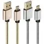 USB to Micro USB Cable Android Charger Cable Fast Charge,Short Micro USB Charging Cable 3FT Pack,USB Micro Cable Micro USB Charge Cable for Samsung Tablet/Galaxy,Kindle Charger Cord,LG,PS4-Silver Gold