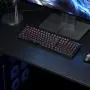 AUKEY Mechanical Keyboard Red Switch Gaming Keyboard with Red Backlit, 104 Keys 100% Anti-ghosting with Metal Top Panel and Water-Resistant Design for PC and Laptop Gamers, Black