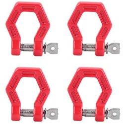 Dilwe RC Car Trailer Buckle, 4 Pcs Metal Tow Shackle Rescue Lock Catch for RC Climbing Crawler Car Accessory Parts