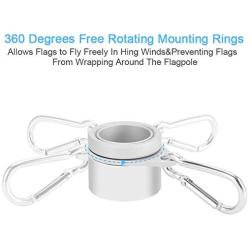 ZHODR Aluminum Alloy Flag Pole Clips,360°Anti Wrap with Carabiner for 0.85-1.02 Inch Diameter Flagpole