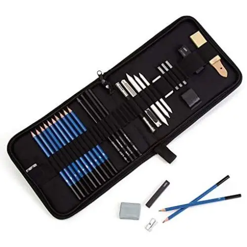 Brilliant Bee Professional Artist Sketch Kit, Graphite, Charcoal and More, 33 Total Pieces Brilliant Bee Professional Artist Sketch Kit, Graphite, Charcoal and More, 33 Total Pieces