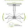Kanto PDX650W Full Motion Articulating TV Wall Mount for 37-inch to 75-inch TVs | Low Profile with 22'' Extension | Integrated Cable Management | Swivel and Tilt Capable | White